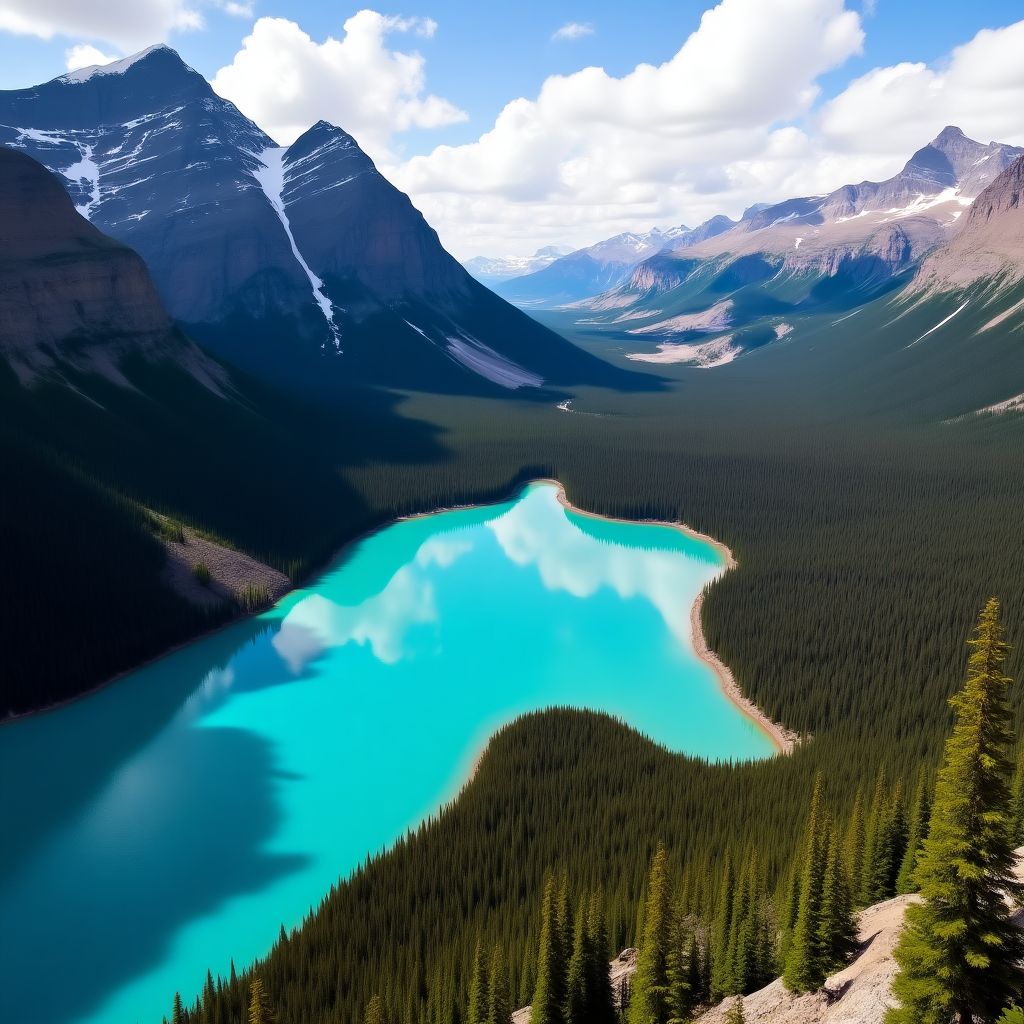 Aerial view of Lake Louise