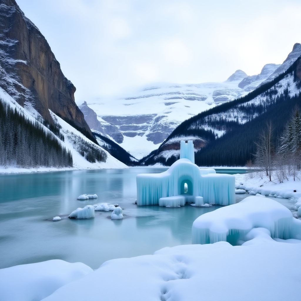 Winter scene at Lake Louise