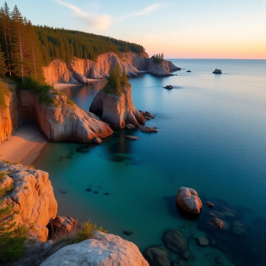 Lake Superior shoreline with rocky formations