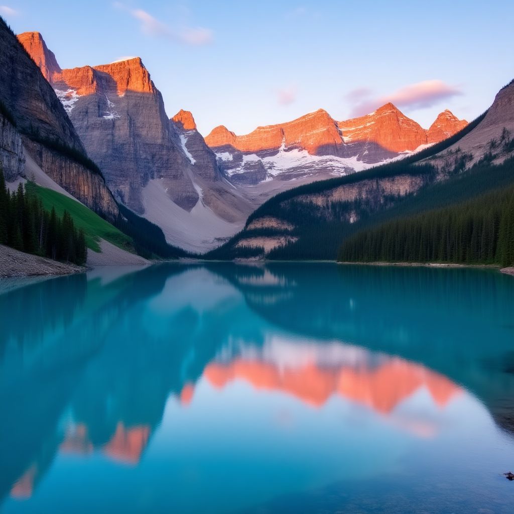 Moraine Lake surrounded by Valley of Ten Peaks